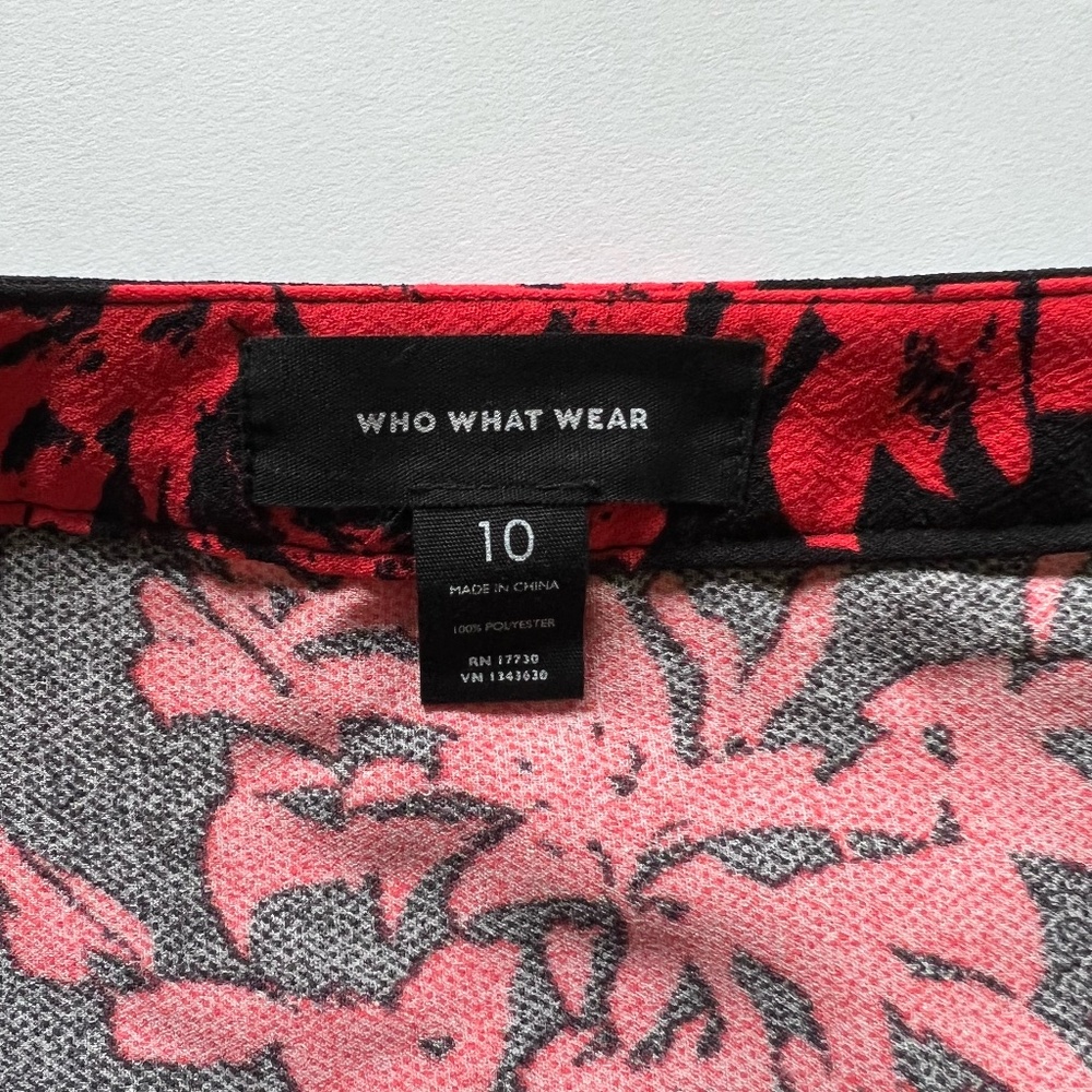 Who What Wear Women Red and Black Flared Skirt Size 10 - Picture 3 of 8